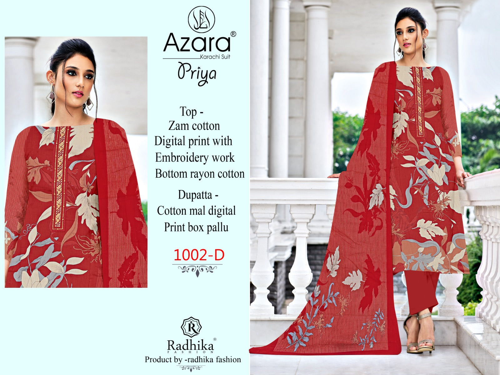 Priya-1002 Azara Cotton Pant Style Suits