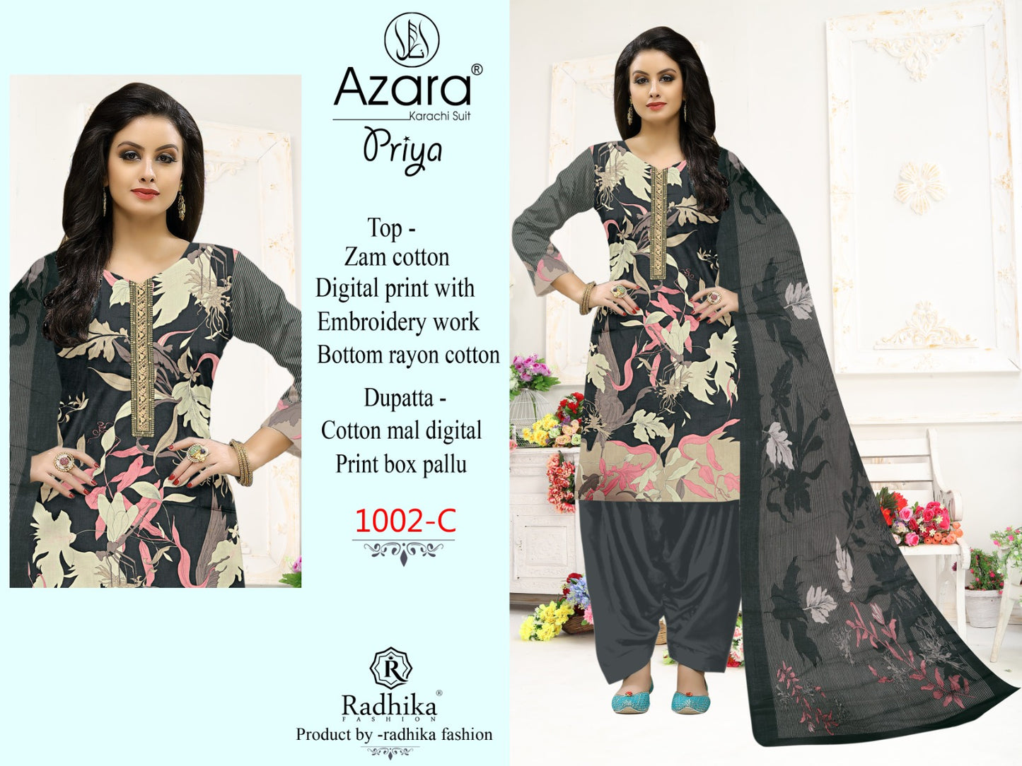 Priya-1002 Azara Cotton Pant Style Suits