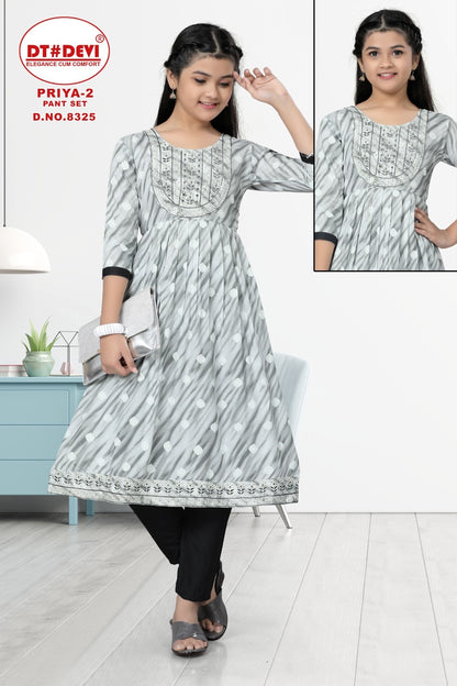 Priya-2 8325 Dt Devi Rayon Girls Pant Set