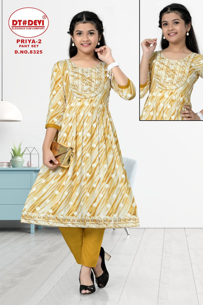 Priya-2 8325 Dt Devi Rayon Girls Pant Set