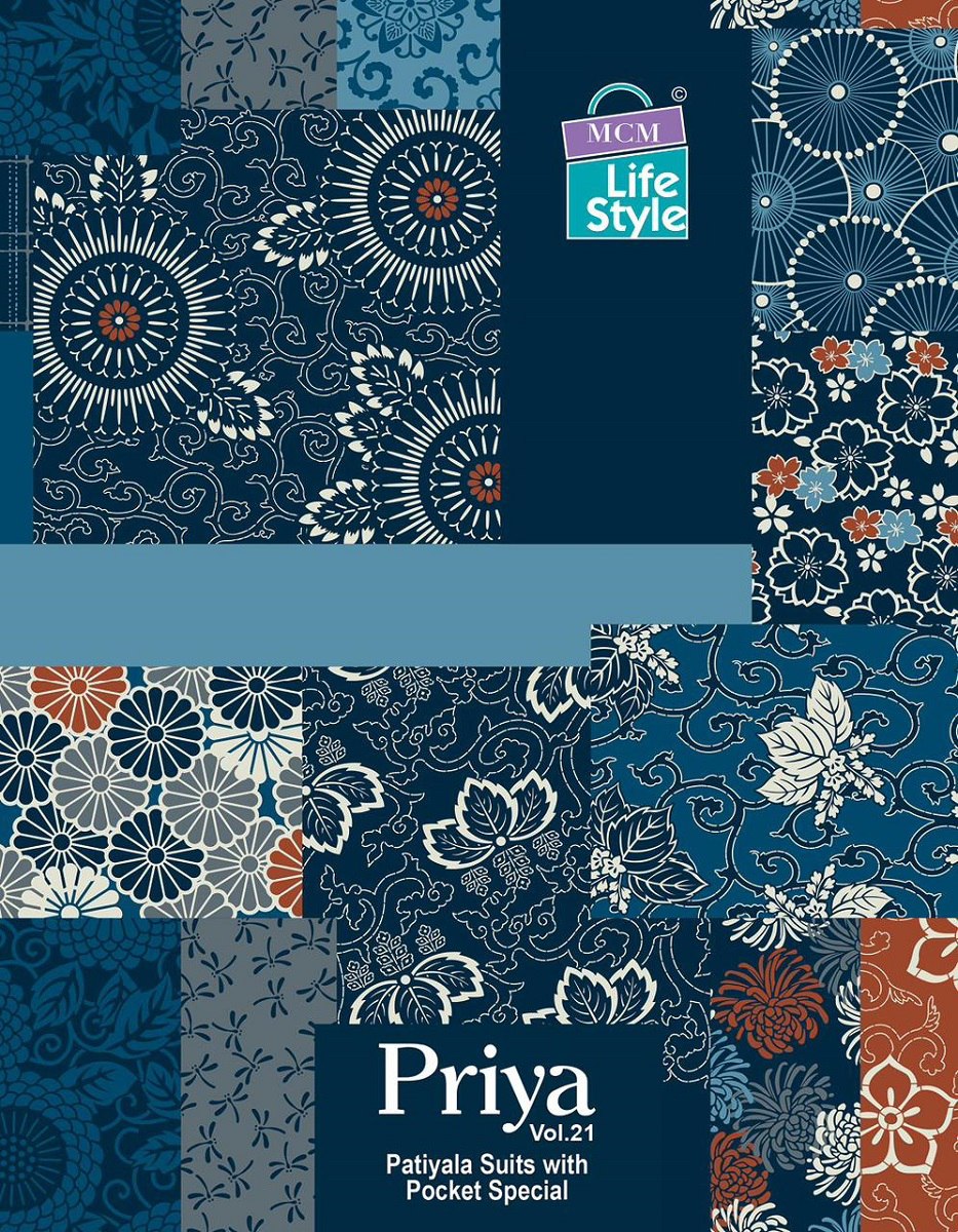 Priya Vol 21 Mcm Lifestyle Readymade Cotton Patiyala Suits