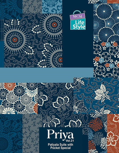 Priya Vol 21 Mcm Lifestyle Readymade Cotton Patiyala Suits