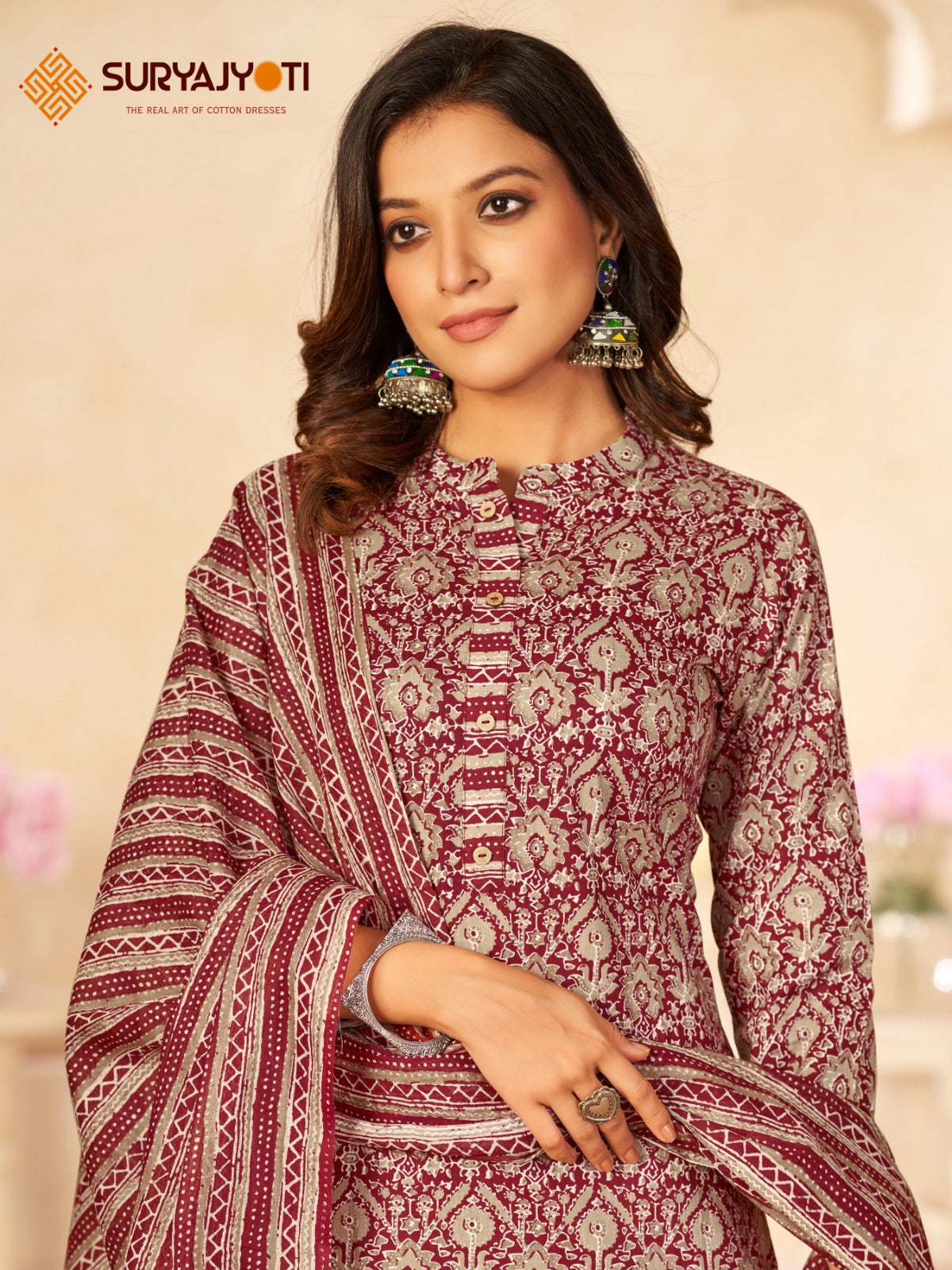 Priyal Vol 1 Suryajyoti Cotton Afghani Readymade Suit