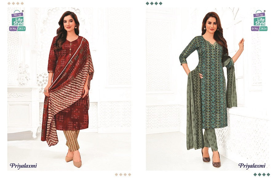 Priyalaxmi Vol 28 Mcm Lifestyle Cotton Readymade Pant Style Suits