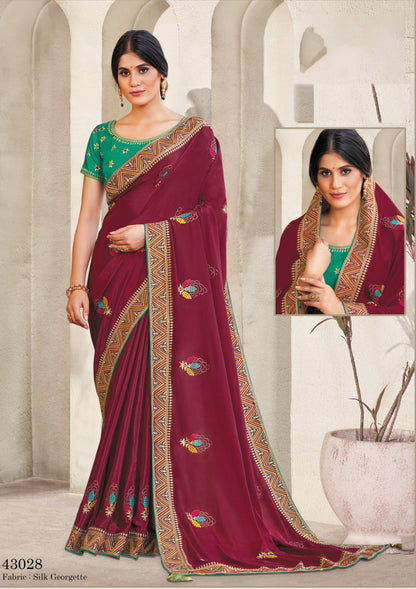 Priyanshi Mahotsav Silk Georgette Sarees