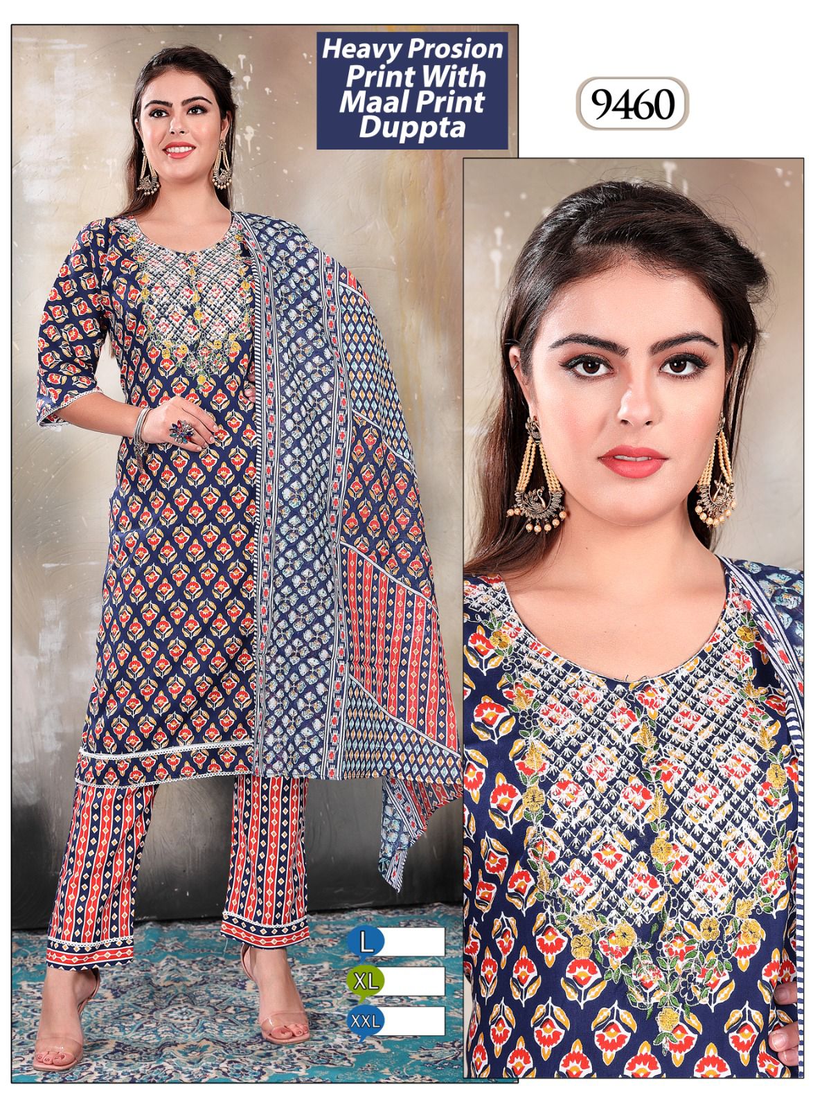 Prosion Print Mmc Readymade Pant Style Suits