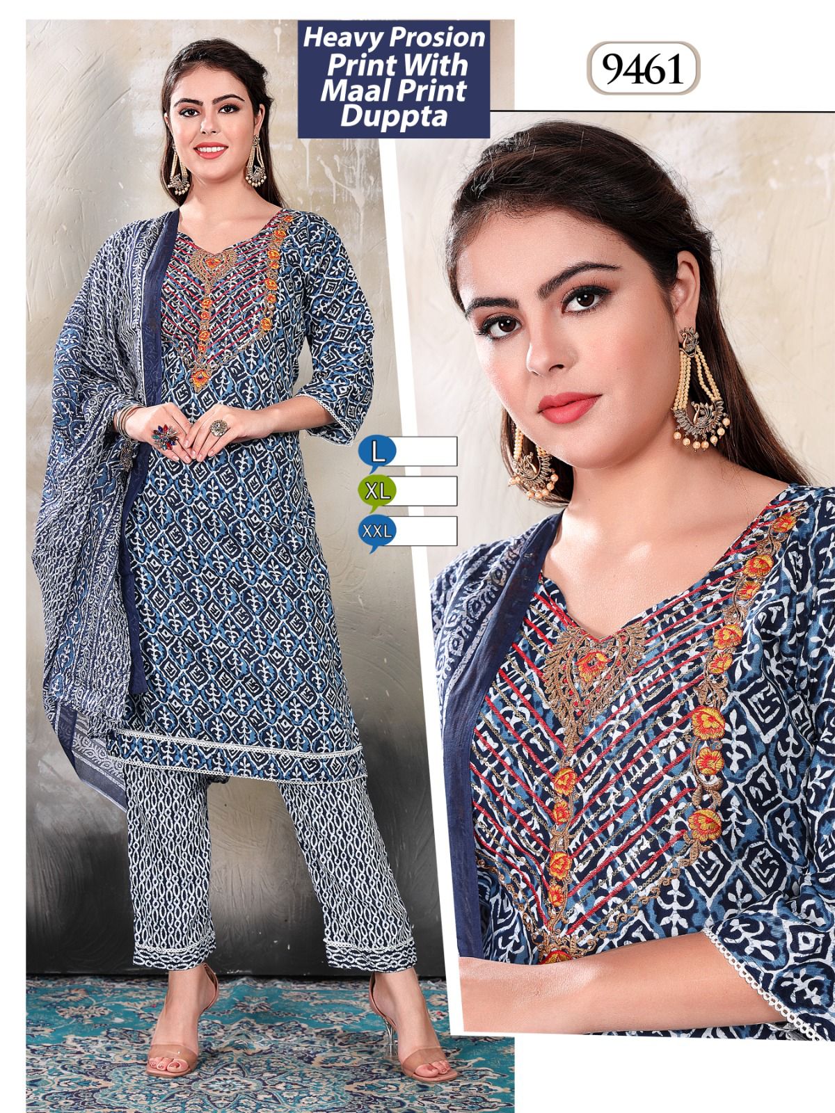 Prosion Print Mmc Readymade Pant Style Suits