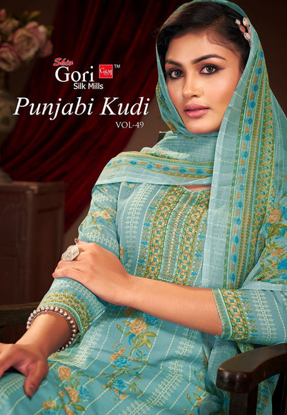 Punjabi Kudi Vol 49 Shiv Gori Silk Mills Cotton Pant Style Suits