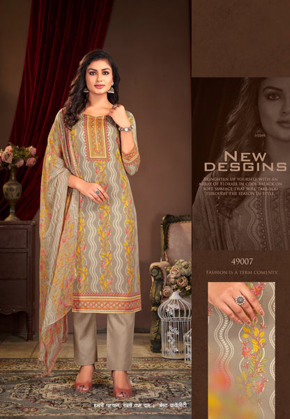 Punjabi Kudi Vol 49 Shiv Gori Silk Mills Cotton Pant Style Suits