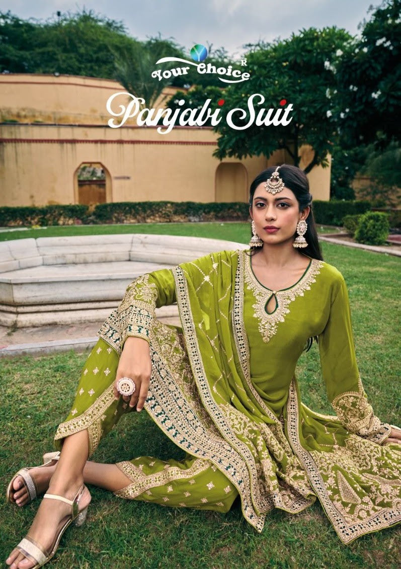 Punjabi Suit Karva Chawth Special Your Choice Chinon Readymade Suits