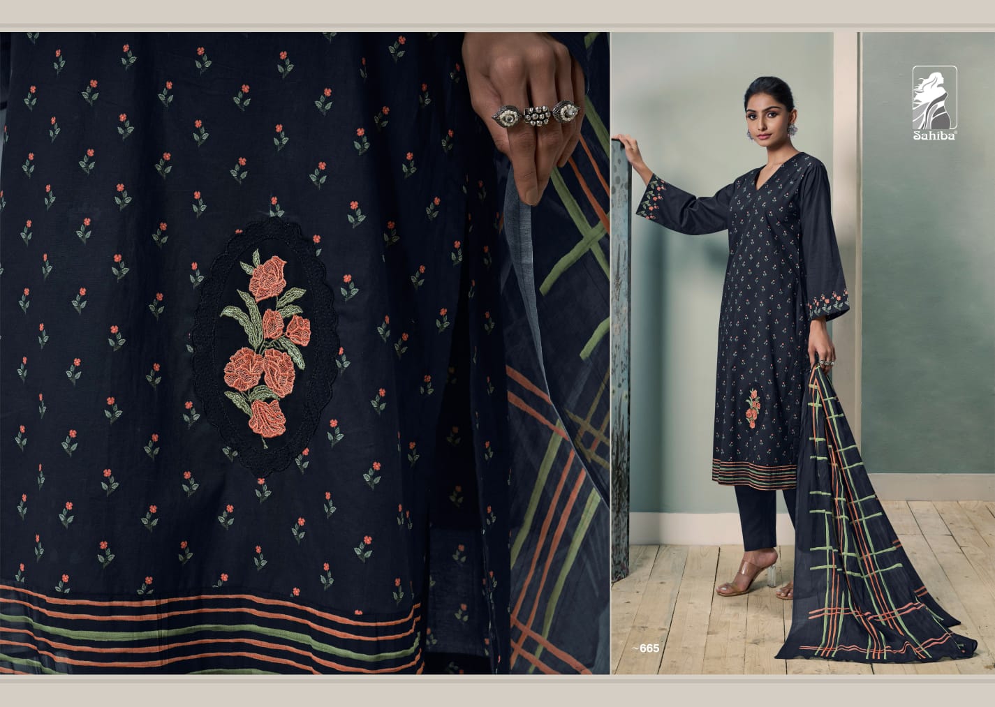 Pushp. Sahiba Cotton Lawn Pant Style Suits