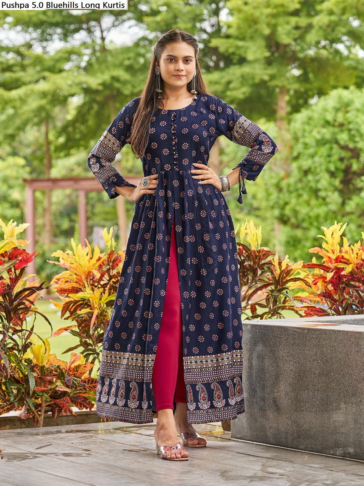 Pushpa 5.0 Bluehills Rayon Long Kurtis