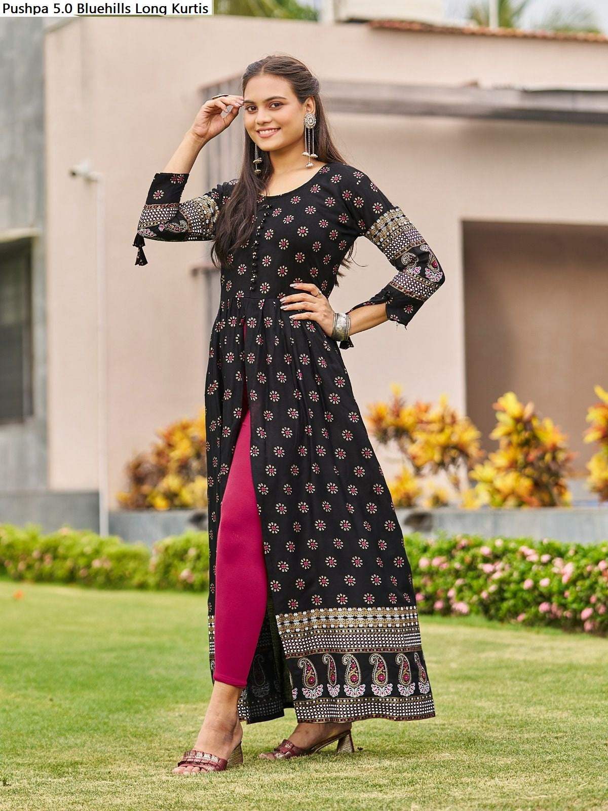 Pushpa 5.0 Bluehills Rayon Long Kurtis