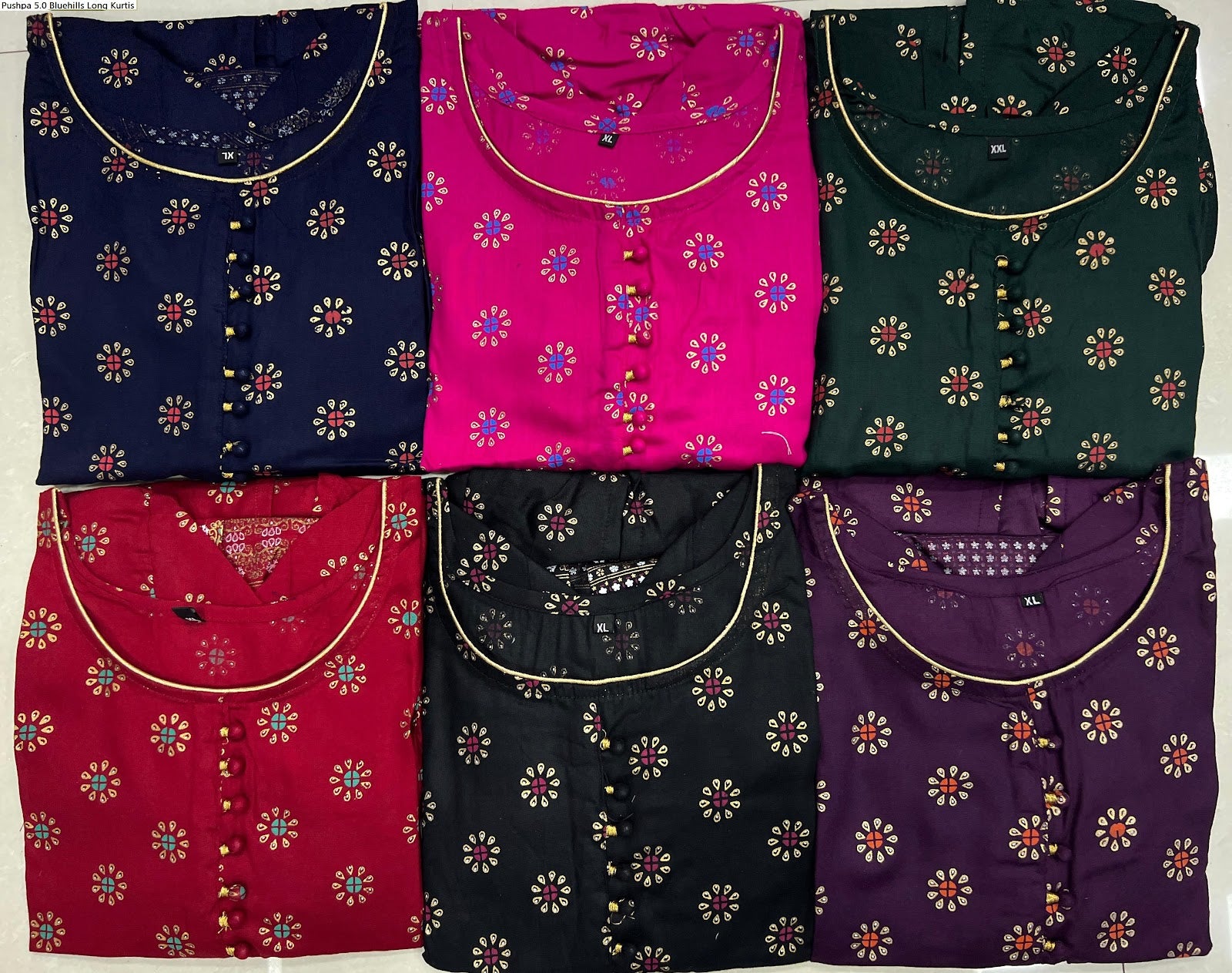 Pushpa 5.0 Bluehills Rayon Long Kurtis