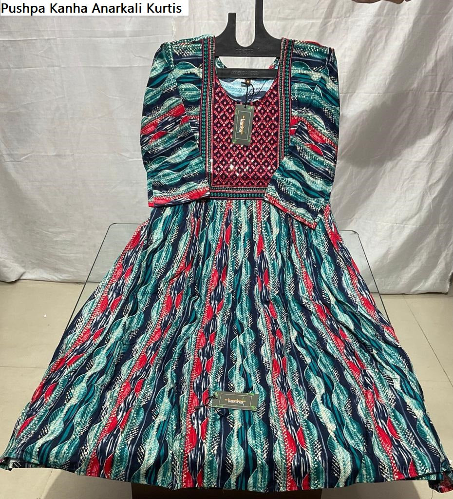 Pushpa Kanha Reyon Anarkali Kurtis