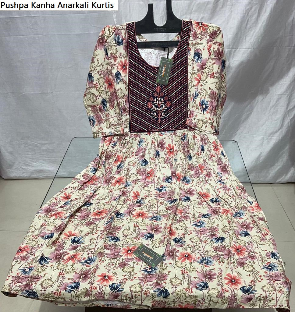 Pushpa Kanha Reyon Anarkali Kurtis