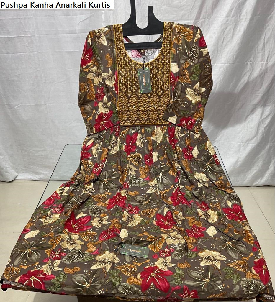 Pushpa Kanha Reyon Anarkali Kurtis