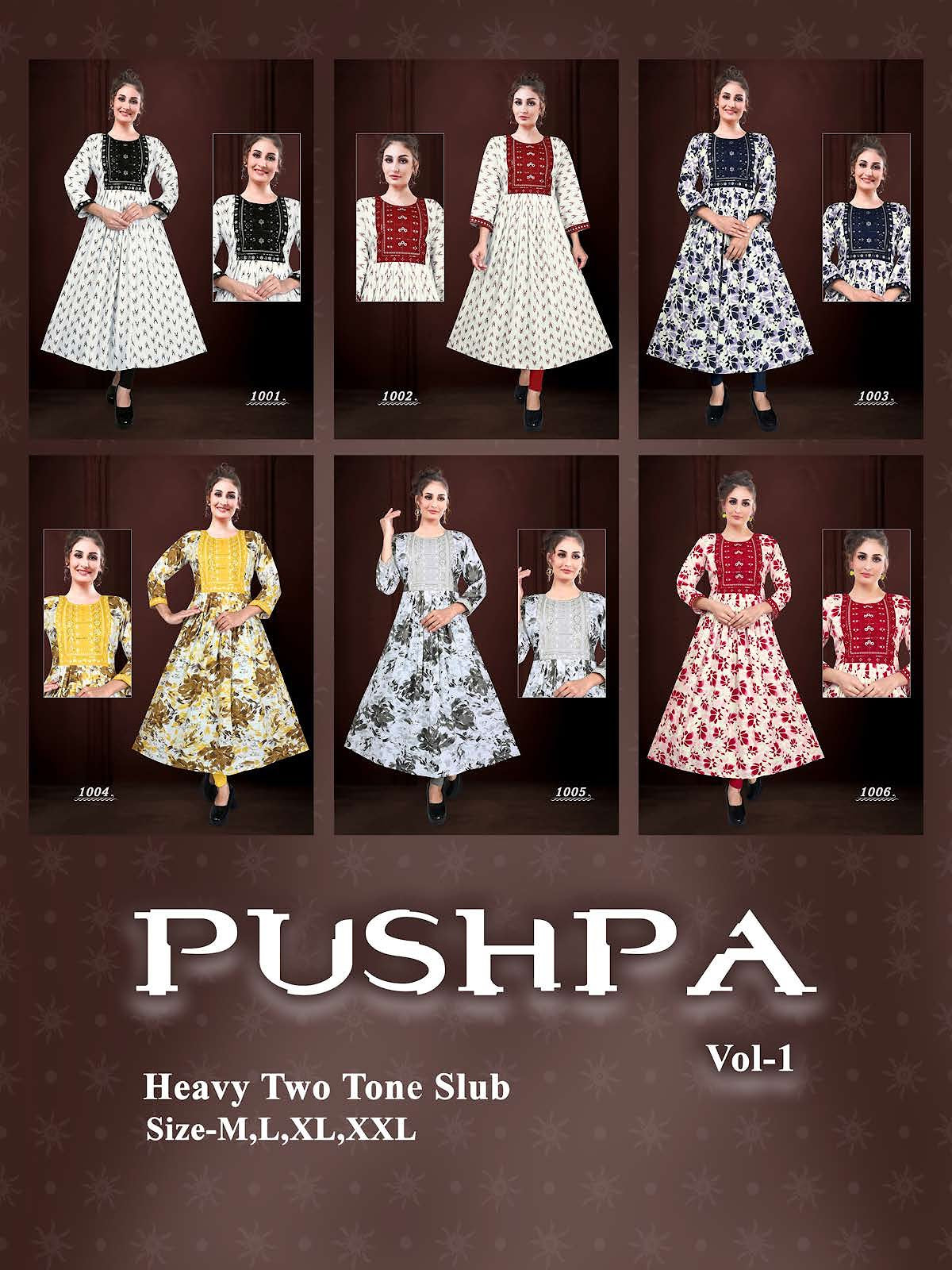 Pushpa Vol 1 Kavinay Two Tone Anarkali Kurtis