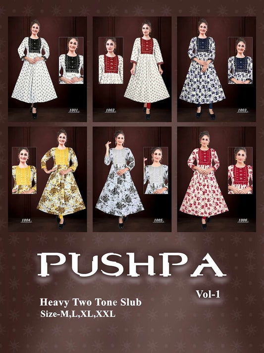 Pushpa Vol 1 Kavinay Two Tone Anarkali Kurtis