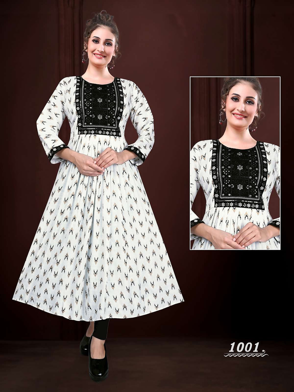 Pushpa Vol 1 Kavinay Two Tone Anarkali Kurtis