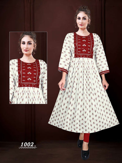 Pushpa Vol 1 Kavinay Two Tone Anarkali Kurtis