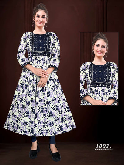Pushpa Vol 1 Kavinay Two Tone Anarkali Kurtis