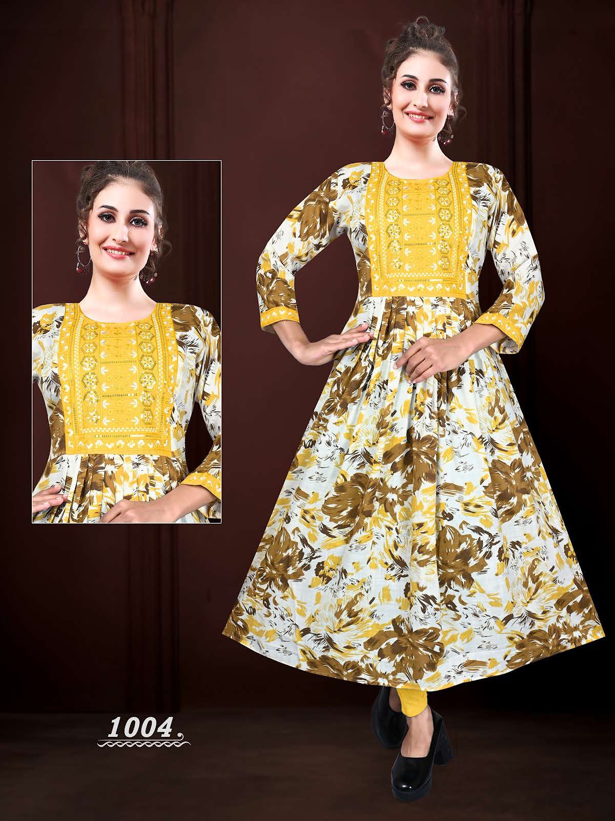 Pushpa Vol 1 Kavinay Two Tone Anarkali Kurtis
