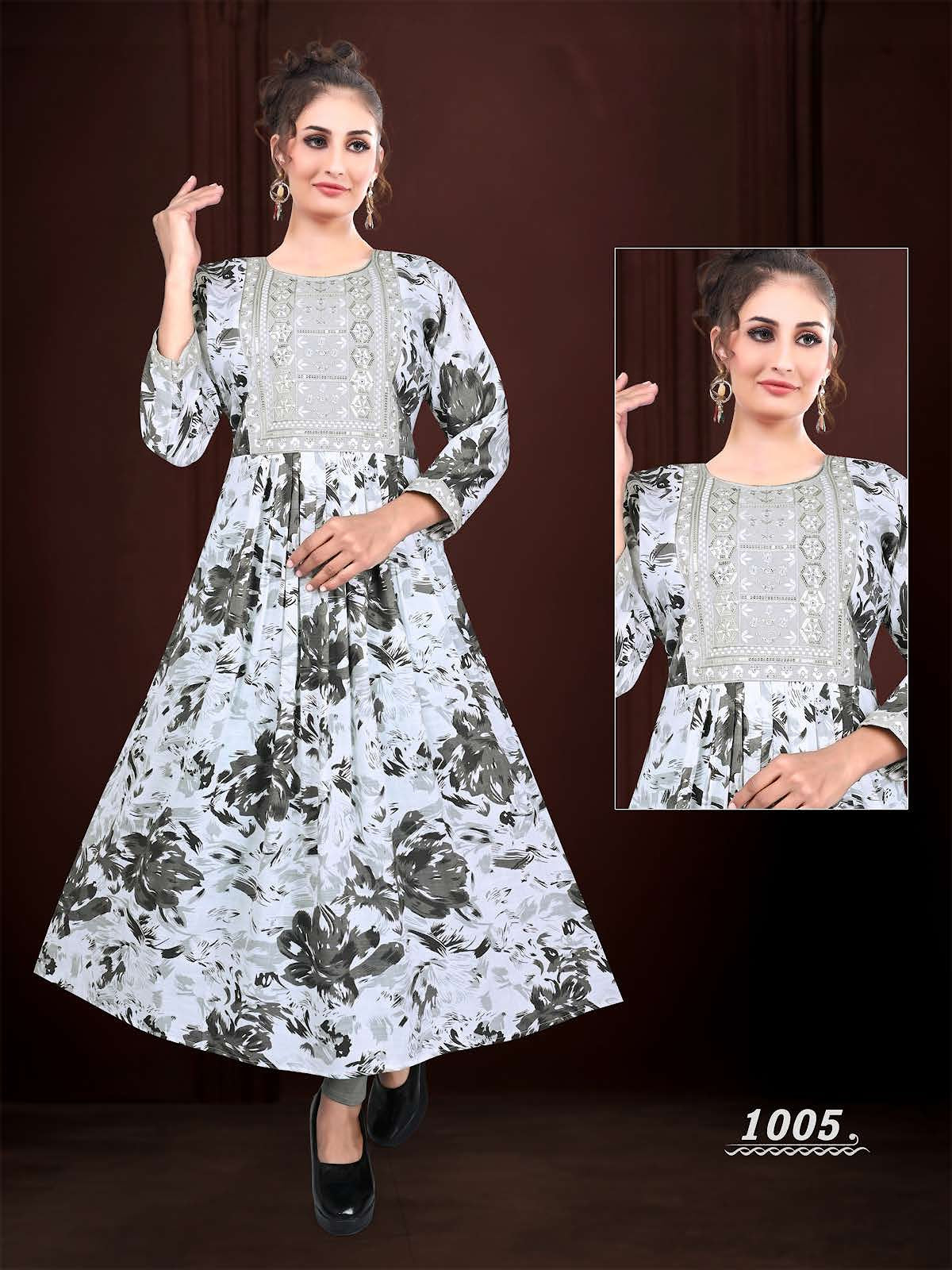 Pushpa Vol 1 Kavinay Two Tone Anarkali Kurtis