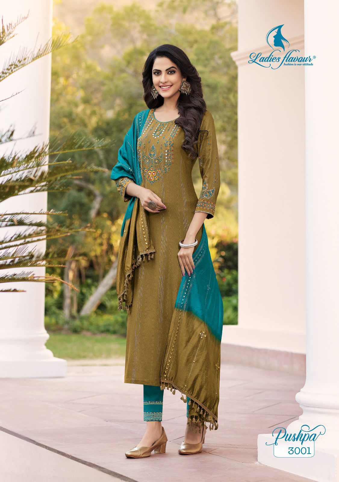 Pushpa Vol 3 Ladies Flavour Rayon Viscose Readymade Pant Style Suits