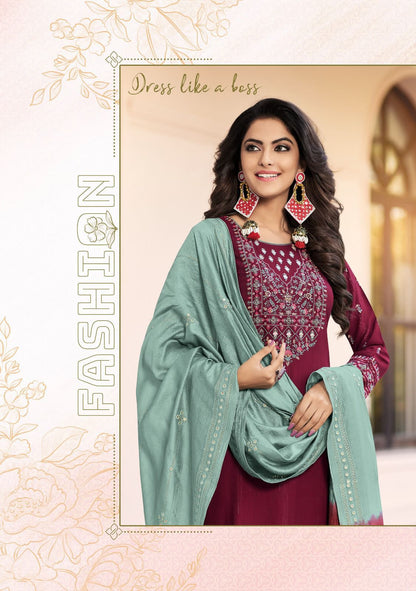 Pushpa Vol 3 Ladies Flavour Rayon Viscose Readymade Pant Style Suits