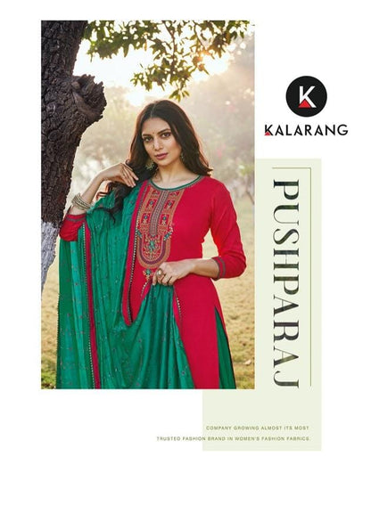 Pushparaj Kalarang Silk Cotton Sharara Style Suits