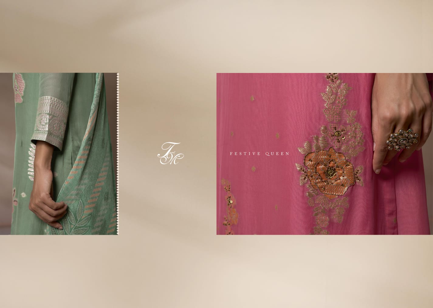 Qala Tm Jacquard Plazzo Style Suits