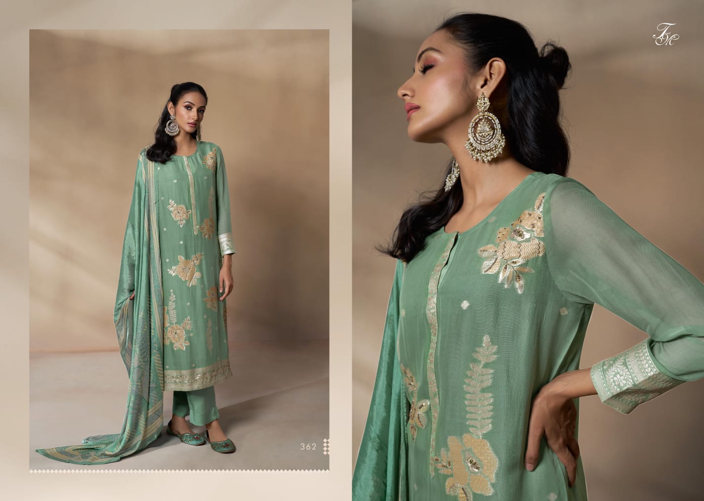 Qala Tm Jacquard Plazzo Style Suits