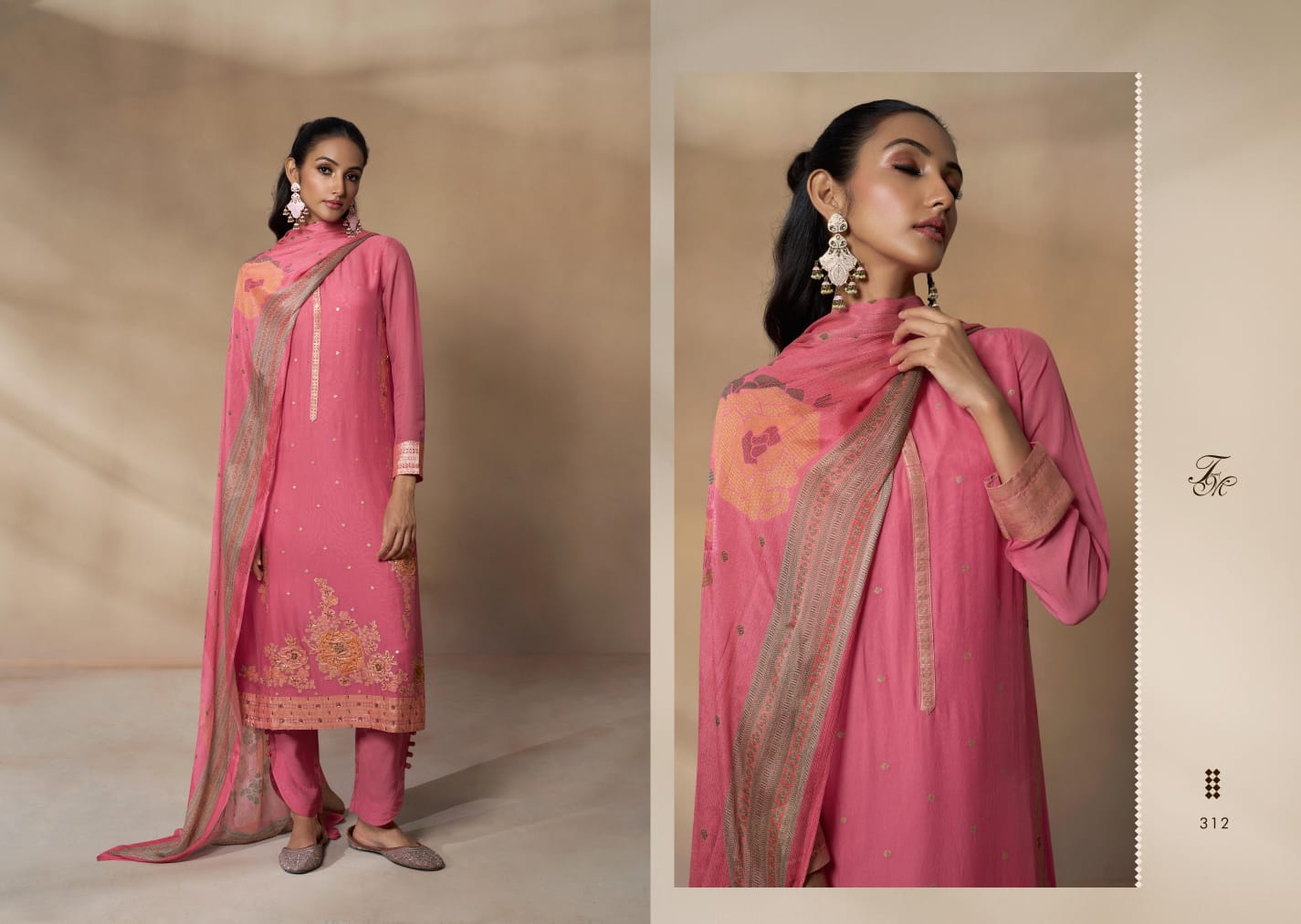 Qala Tm Jacquard Plazzo Style Suits