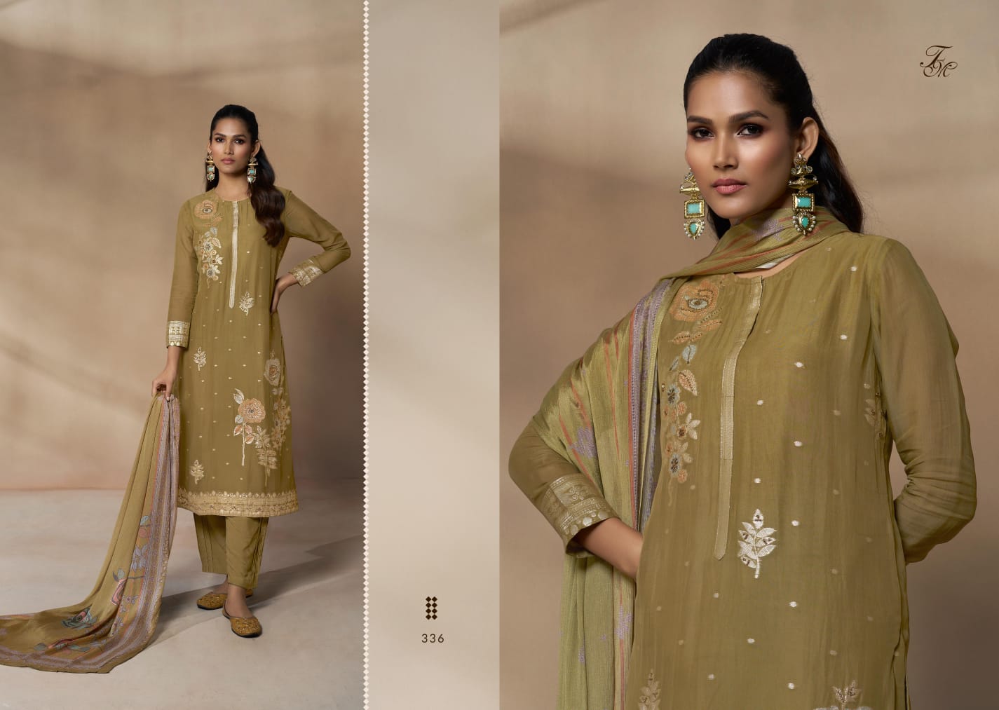 Qala Tm Jacquard Plazzo Style Suits