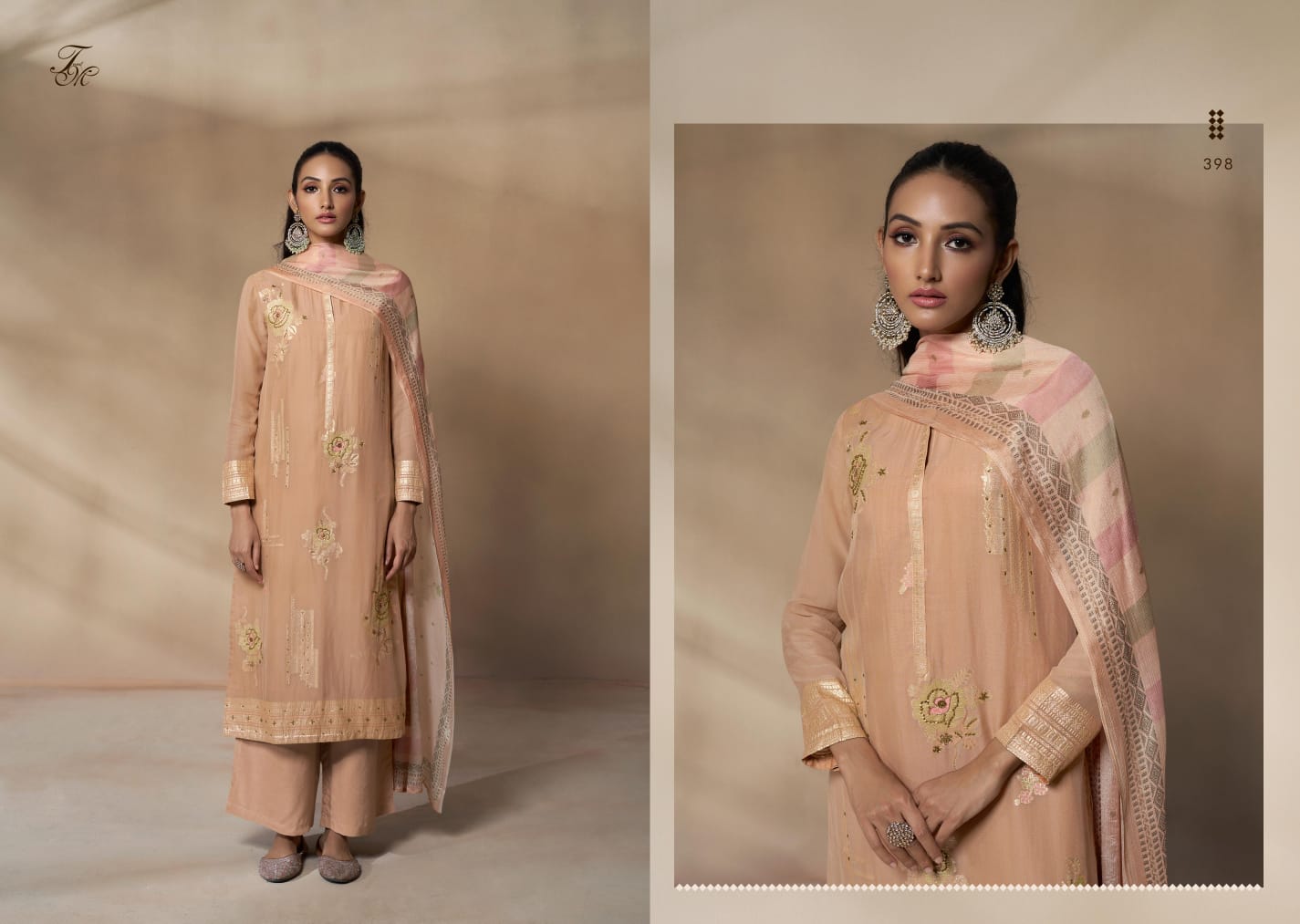Qala Tm Jacquard Plazzo Style Suits