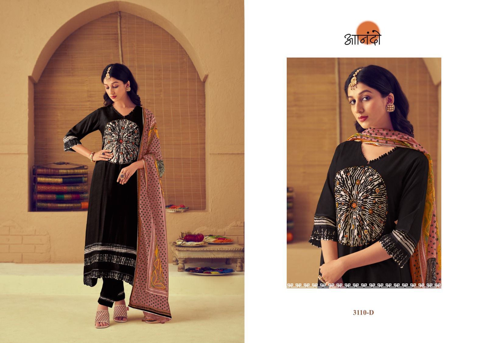Qivara Anando Muslin Silk Pant Style Suits