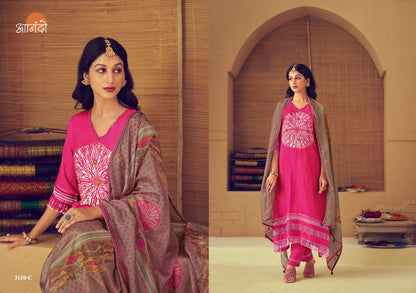 Qivara Anando Muslin Silk Pant Style Suits