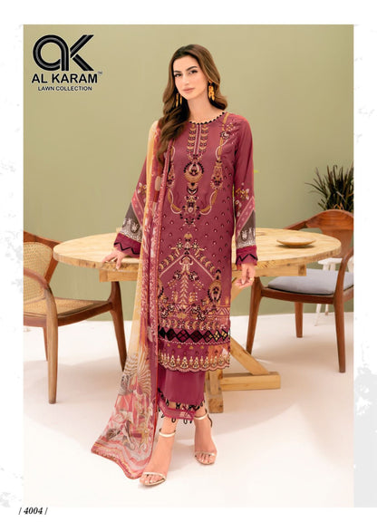 Queens Court Vol 4 Al Karam Cambric Karachi Salwar Suits
