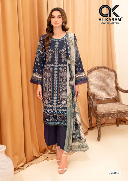 Queens Court Vol 4 Al Karam Cambric Karachi Salwar Suits