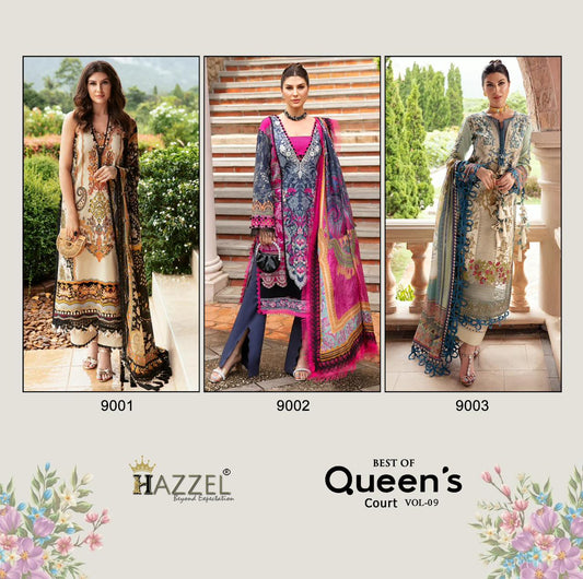 Queens Court Vol 9 Hazzel Cotton Pakistani Patch Work Suits