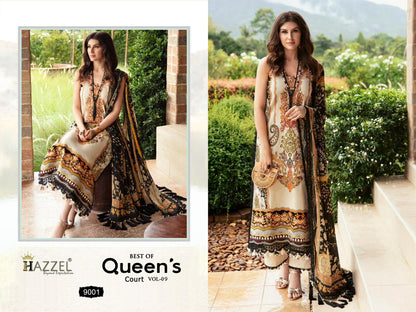 Queens Court Vol 9 Hazzel Cotton Pakistani Patch Work Suits