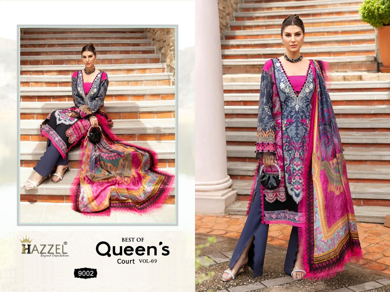 Queens Court Vol 9 Hazzel Cotton Pakistani Patch Work Suits