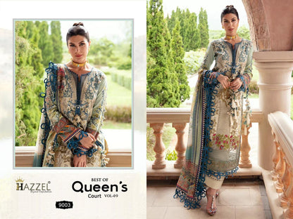 Queens Court Vol 9 Hazzel Cotton Pakistani Patch Work Suits