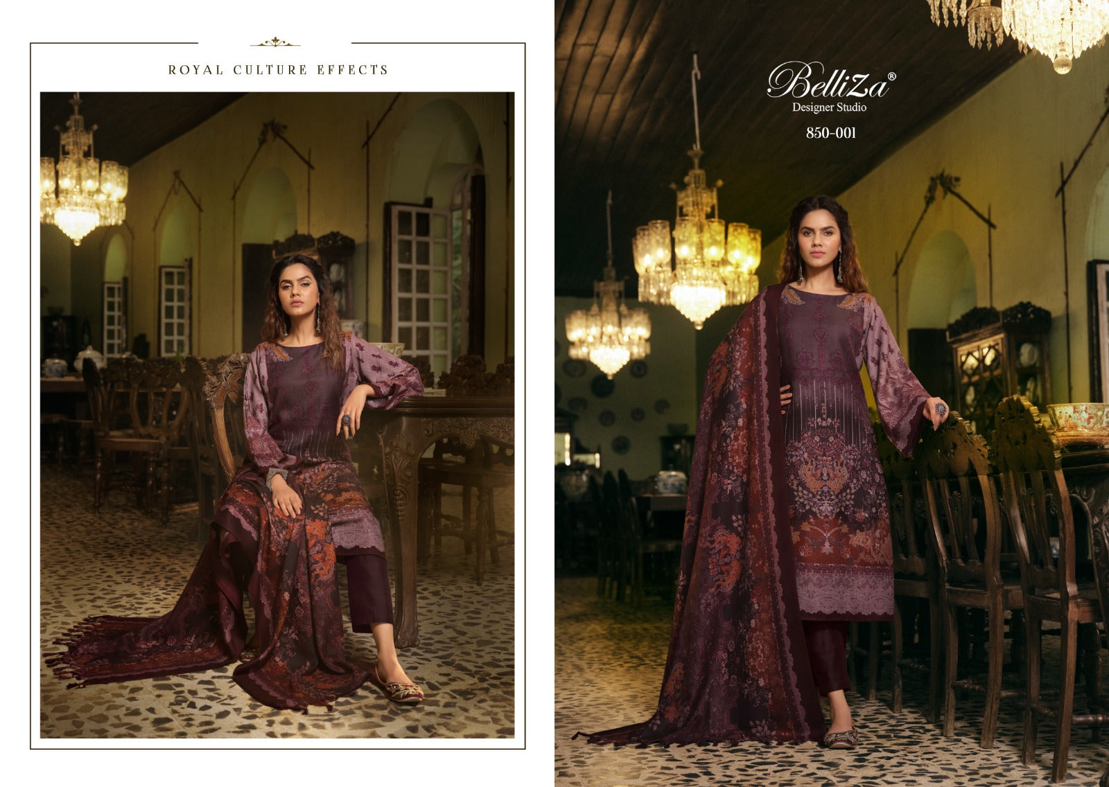 Qurbat Belliza Designer Studio Wool Karachi Pashmina Salwar Suits