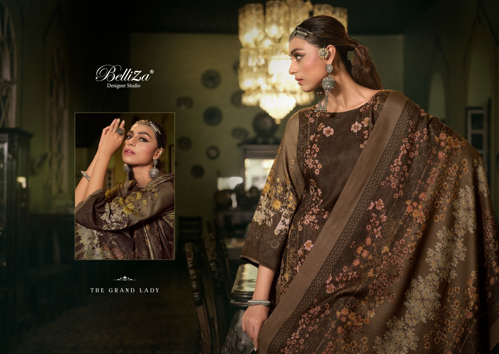 Qurbat Belliza Designer Studio Wool Karachi Pashmina Salwar Suits