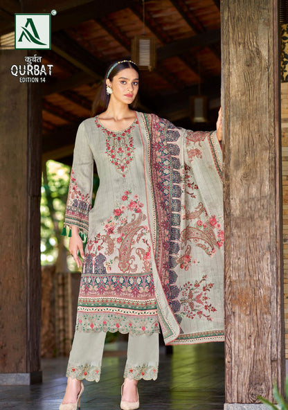 Qurbat Edition 14 Alok Jaam Cotton Pakistani Patch Work Suits