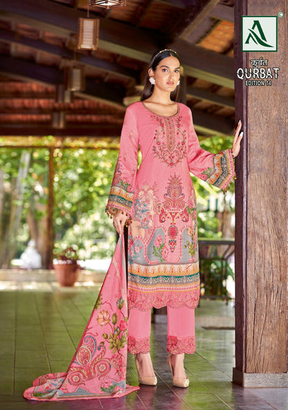 Qurbat Edition 14 Alok Jaam Cotton Pakistani Patch Work Suits