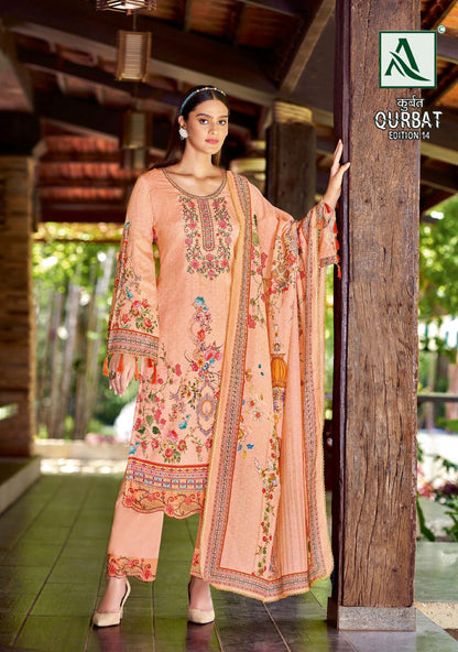 Qurbat Edition 14 Alok Jaam Cotton Pakistani Patch Work Suits