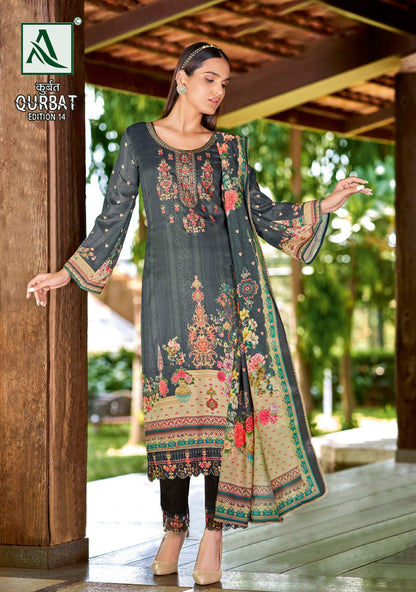 Qurbat Edition 14 Alok Jaam Cotton Pakistani Patch Work Suits